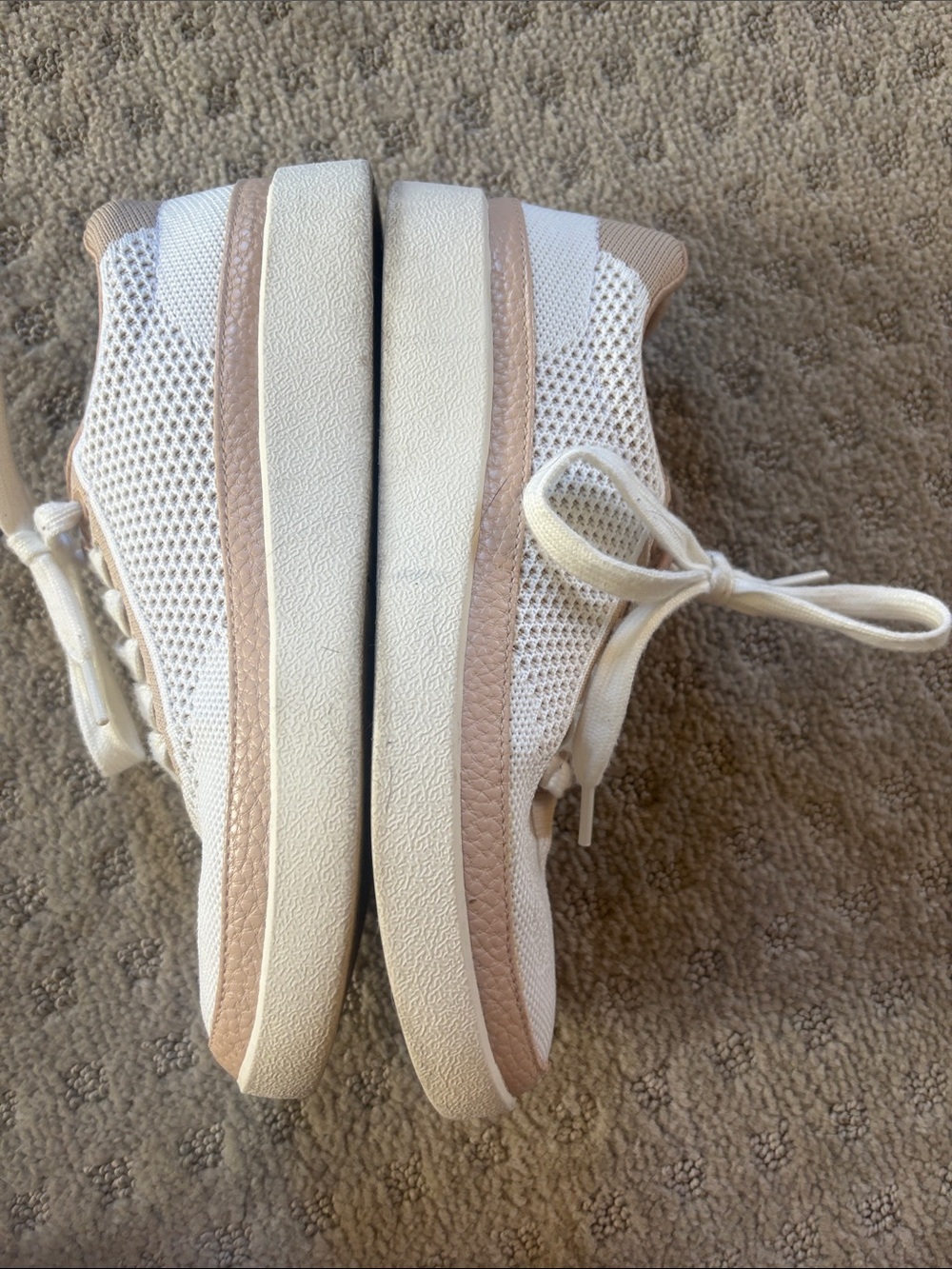 Vionic Knit Lace-Up Sneakers in Cream and Tan - Picture 7 of 9